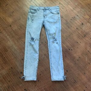 American Eagle flex acid wash distressed 34x32 skinny normcore jeans